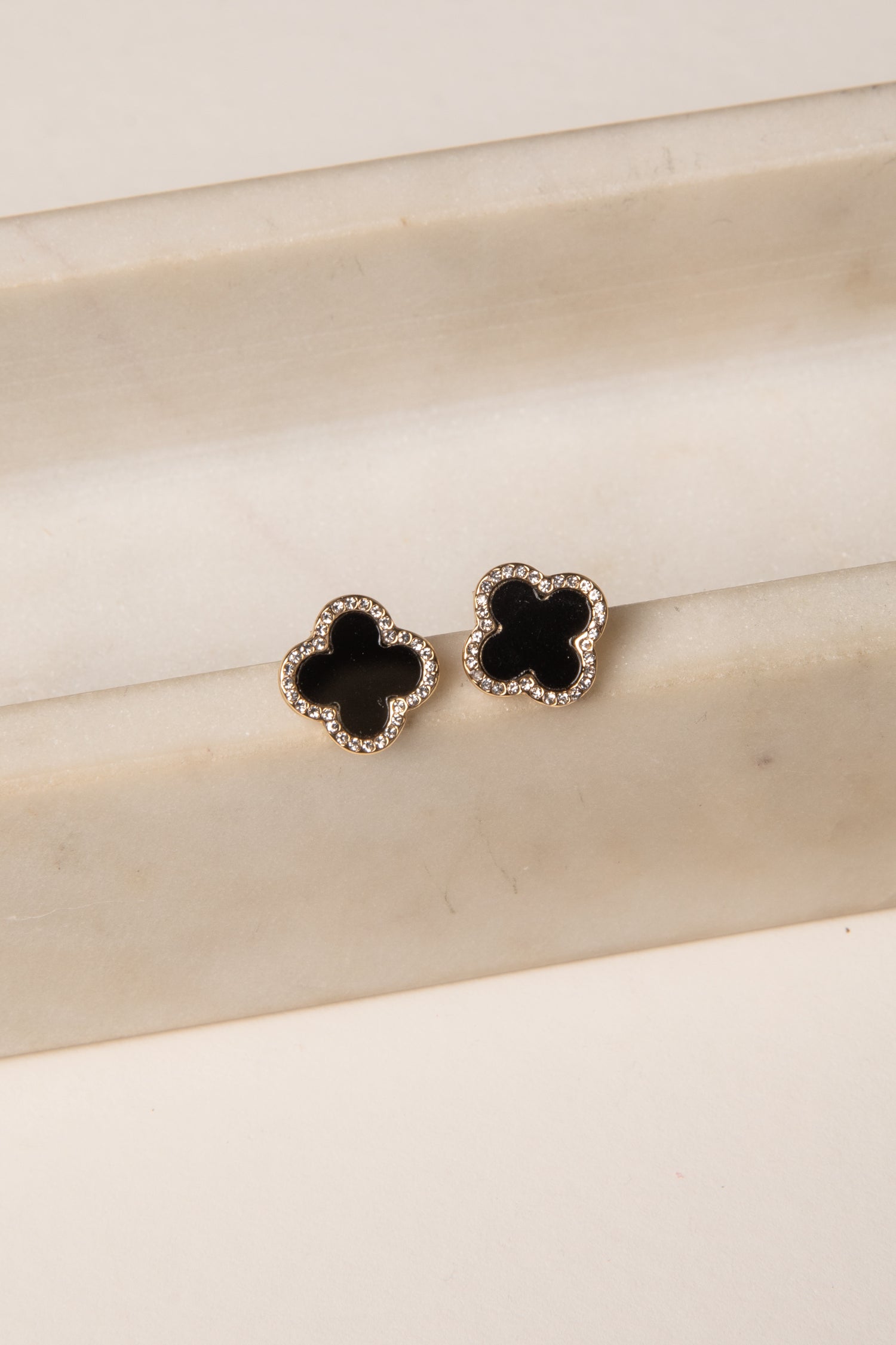Cute Black Quatrefoil Stud Earrings | Cute Earrings | Dress Up Cute Black Quatrefoil Stud Earrings | Cute Earrings | Dress Up