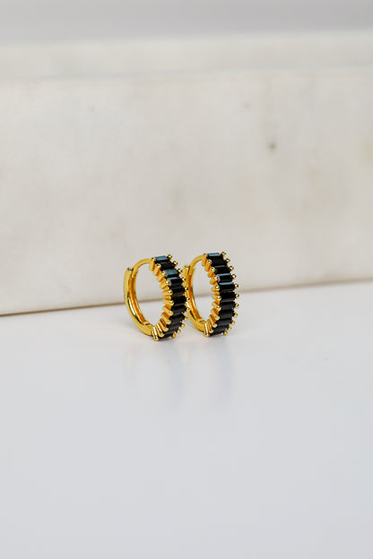 London Rhinestone Mini Hoop Earrings