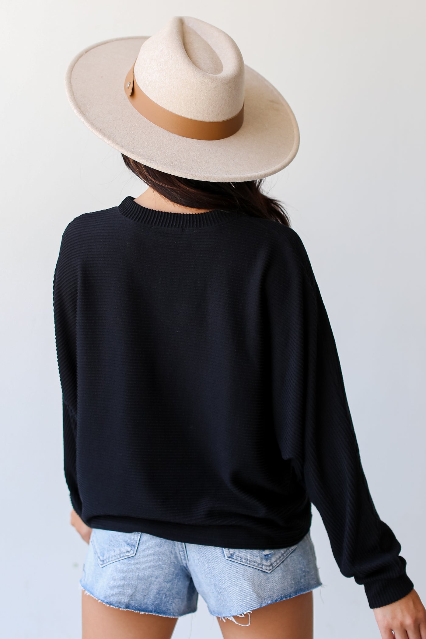 black Corded Top back view