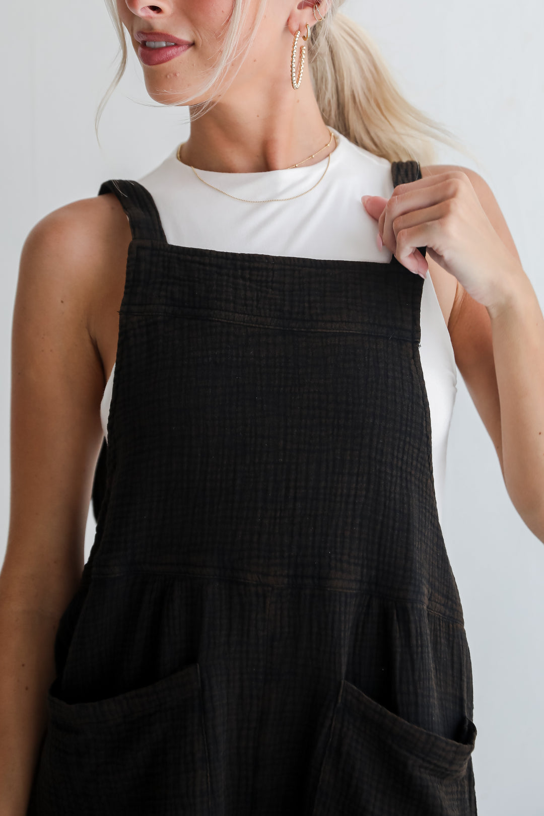 Desired Impression Black Linen Romper