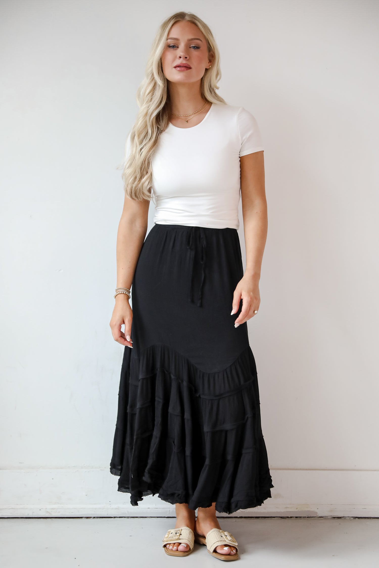 Flowy Black Maxi Skirt Cute Skirts For Women ShopDressUp