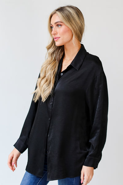black Button-Up Blouse side view