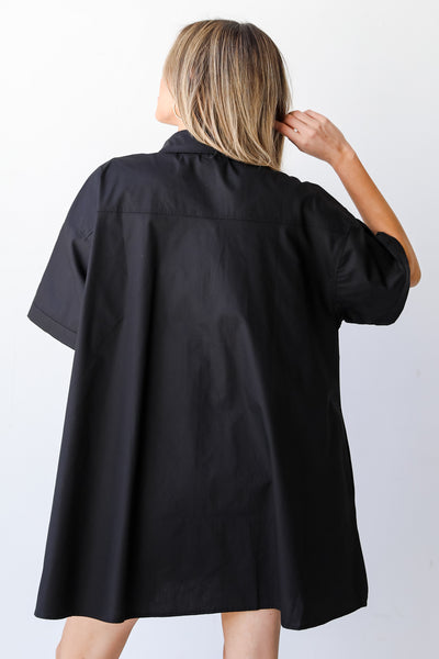 black Shirt Dress back view