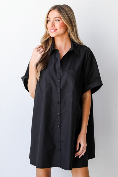 black Shirt Dress on dress up model