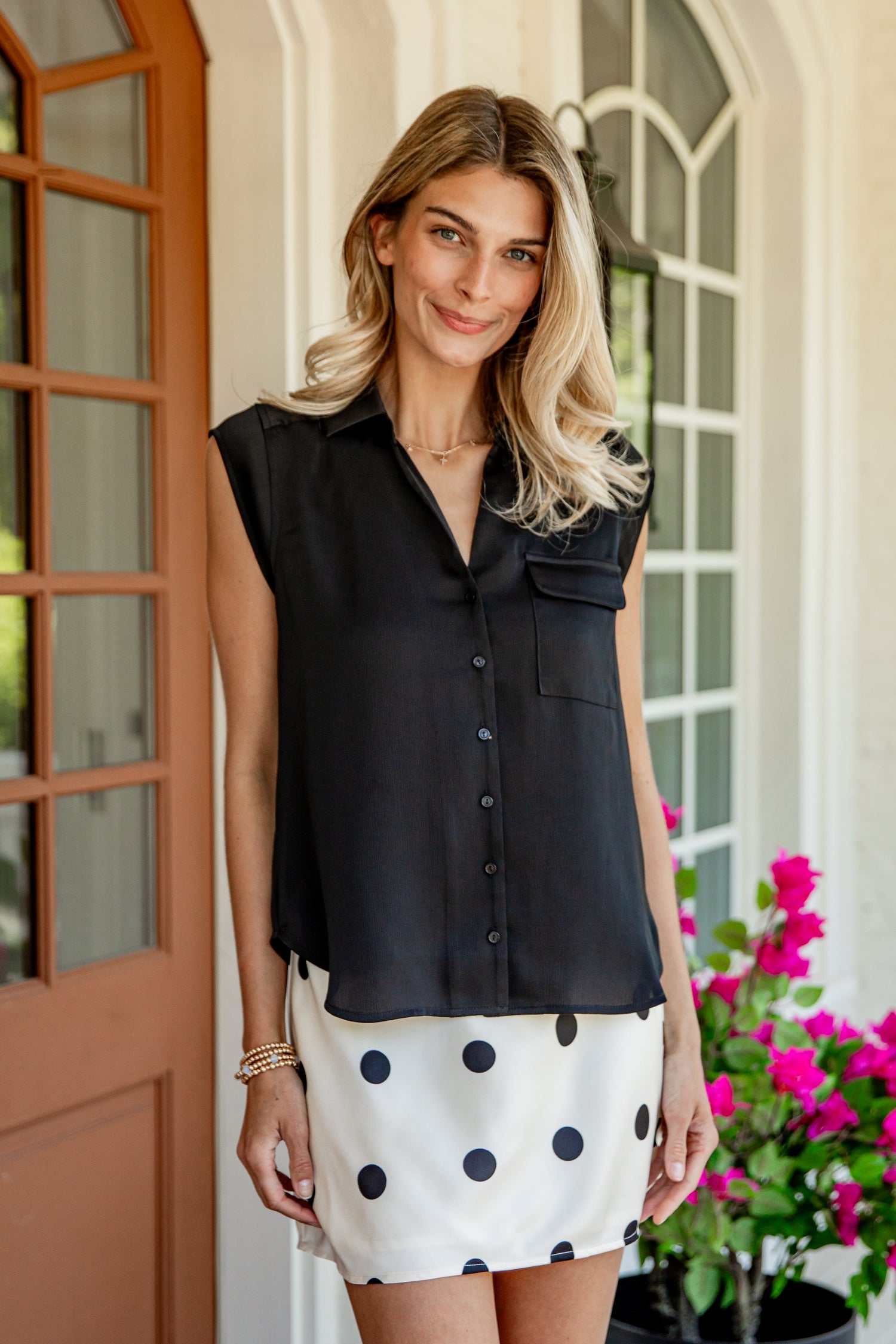 dress women tops Long Sleeve for Button Down Plain Shirt Fitted Stretch Executive Office Business Casual Lapel Shirt Blouse Cuff Basic Loose Tunic T Shirts Women's Tops - Dressbarn