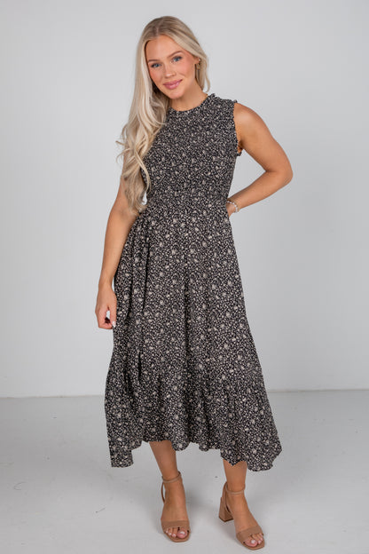 long black floral dress