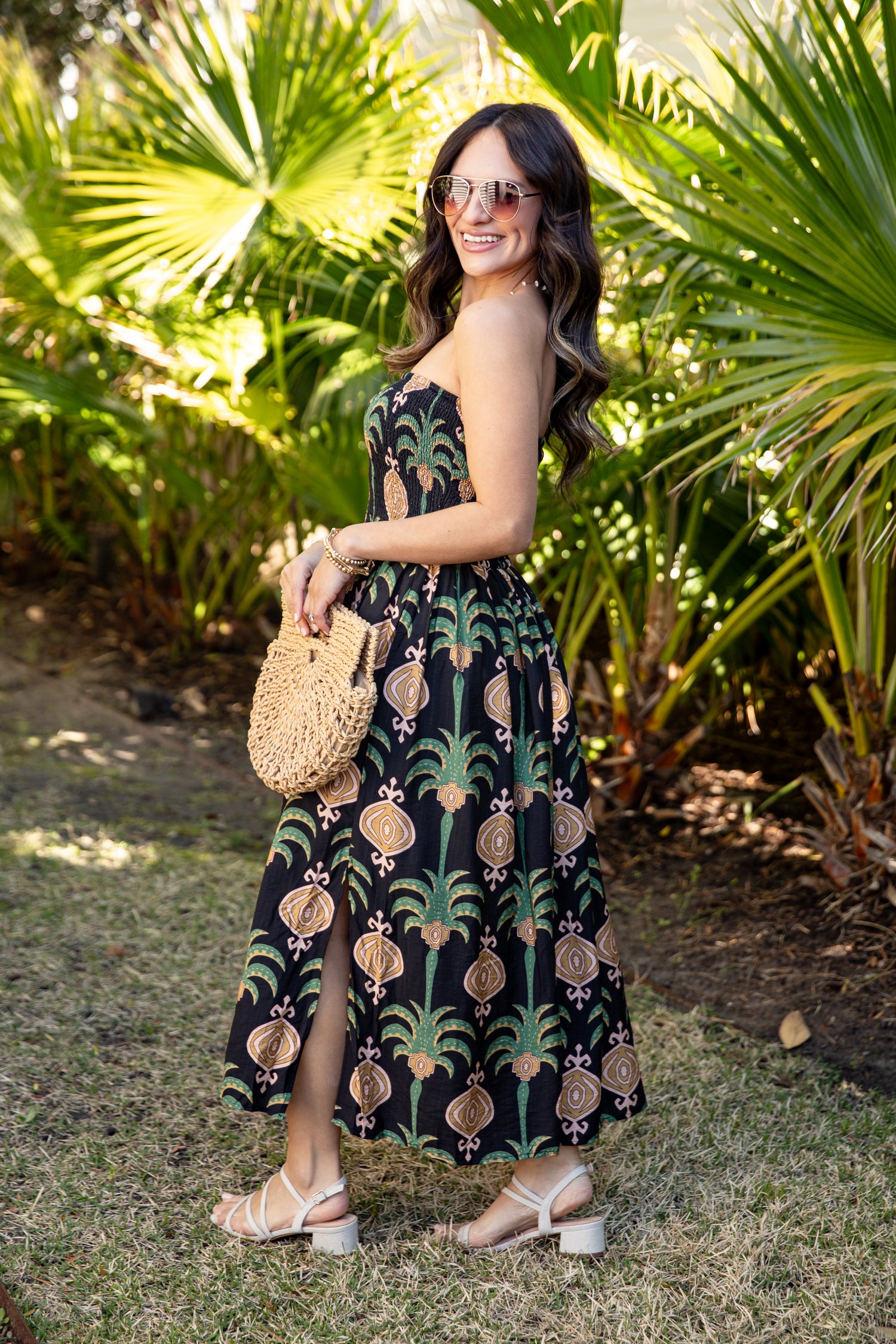Chic Essential Strapless Smocked Black Maxi Dress Black / Medium
