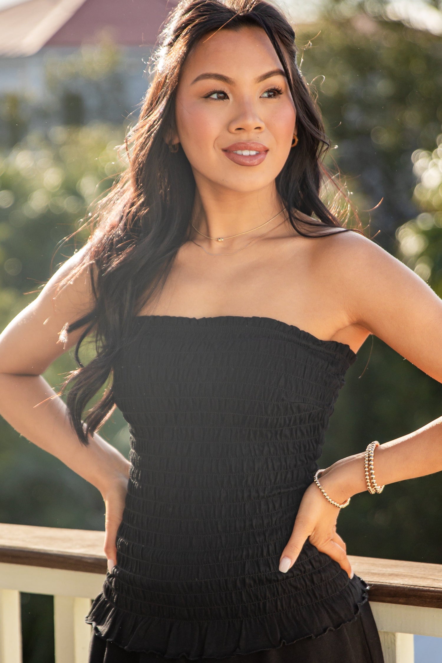 Sidewalk Cafe Smocked Tube Top | Trendy Women's Tops | ShopDressUp  Dress  Up