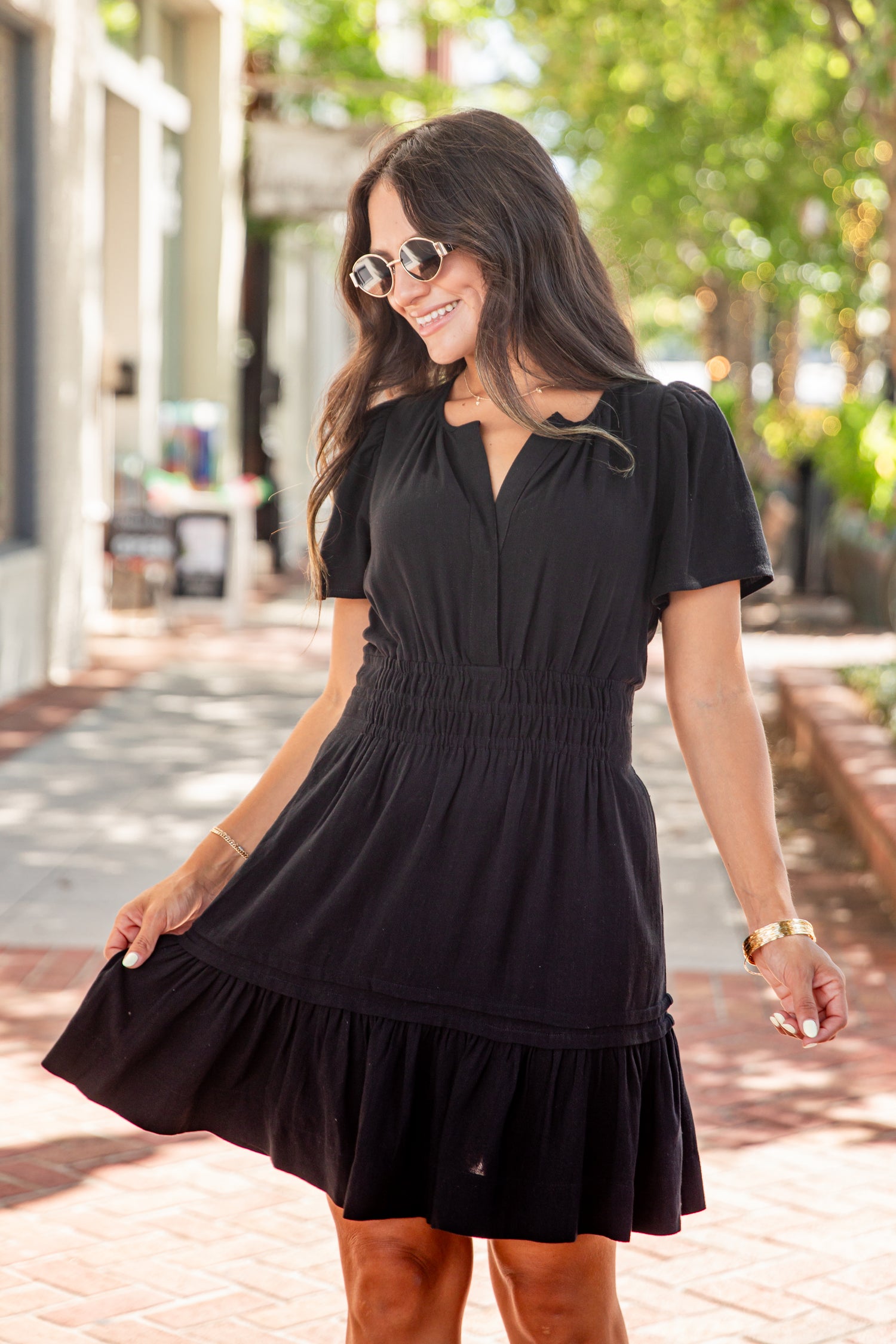 Apple Orchid Smocked Waist Mini Dress | Cute Women's Dress