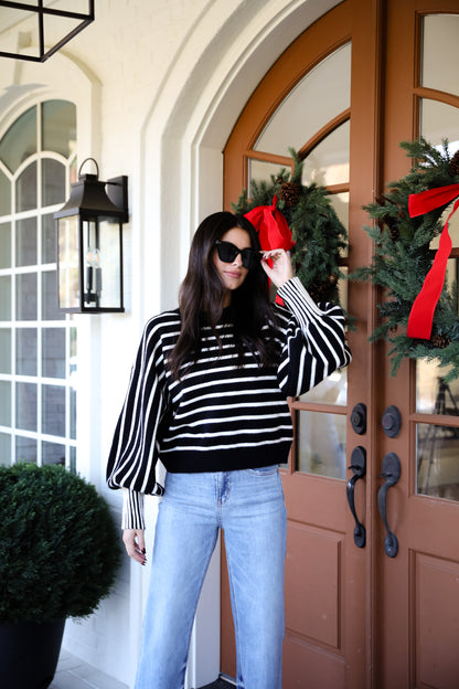 Popular Pick Black Striped Sweater