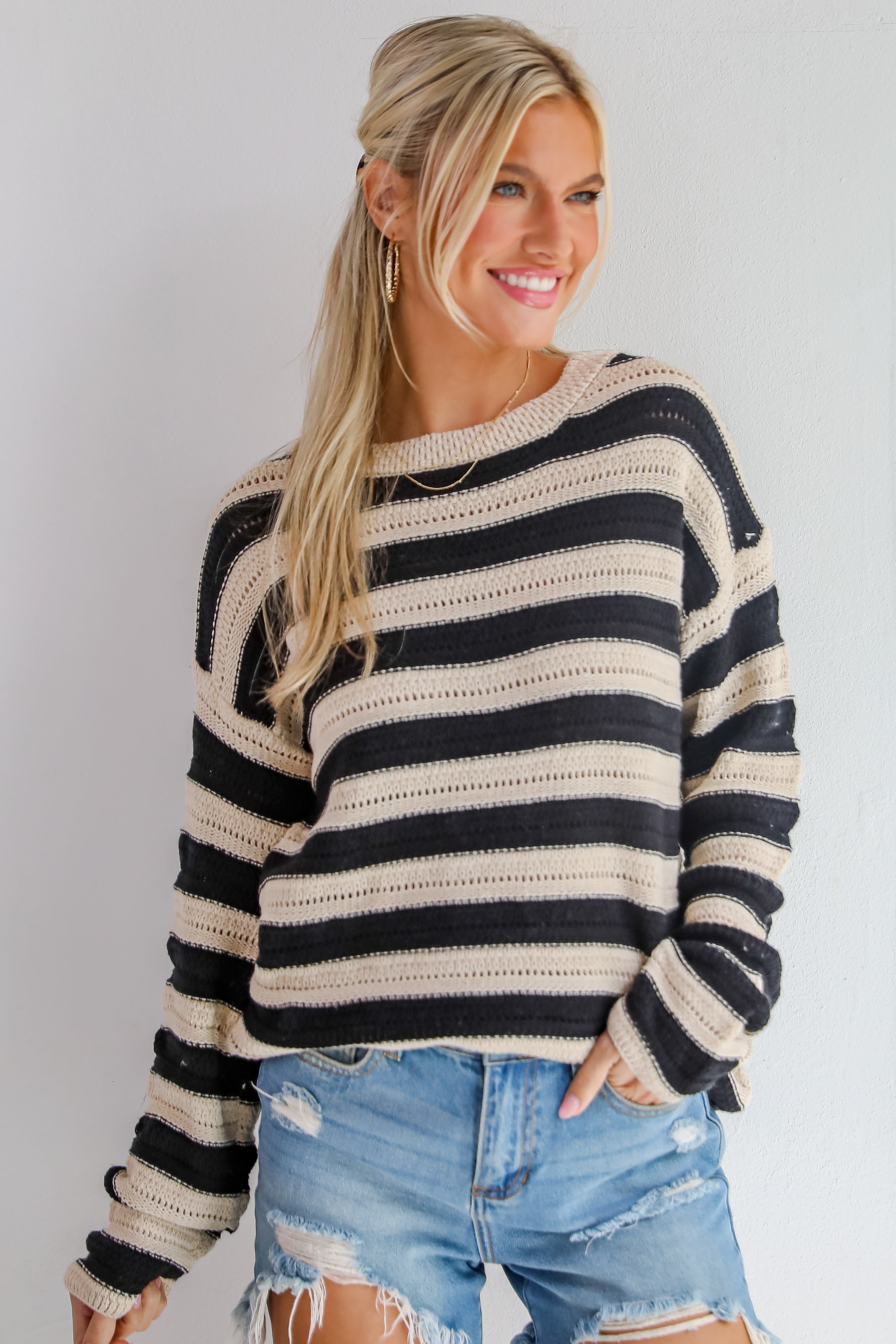 Dress Up Oversized Striped Sweater