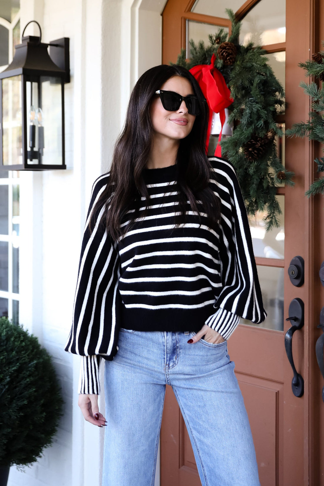 Popular Pick Black Striped Sweater