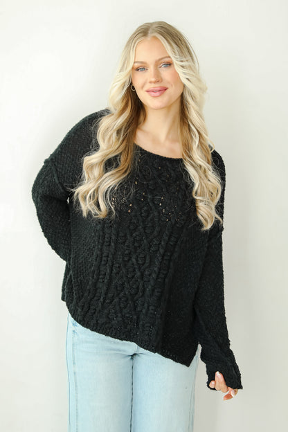 Cherished Crush Black Sweater