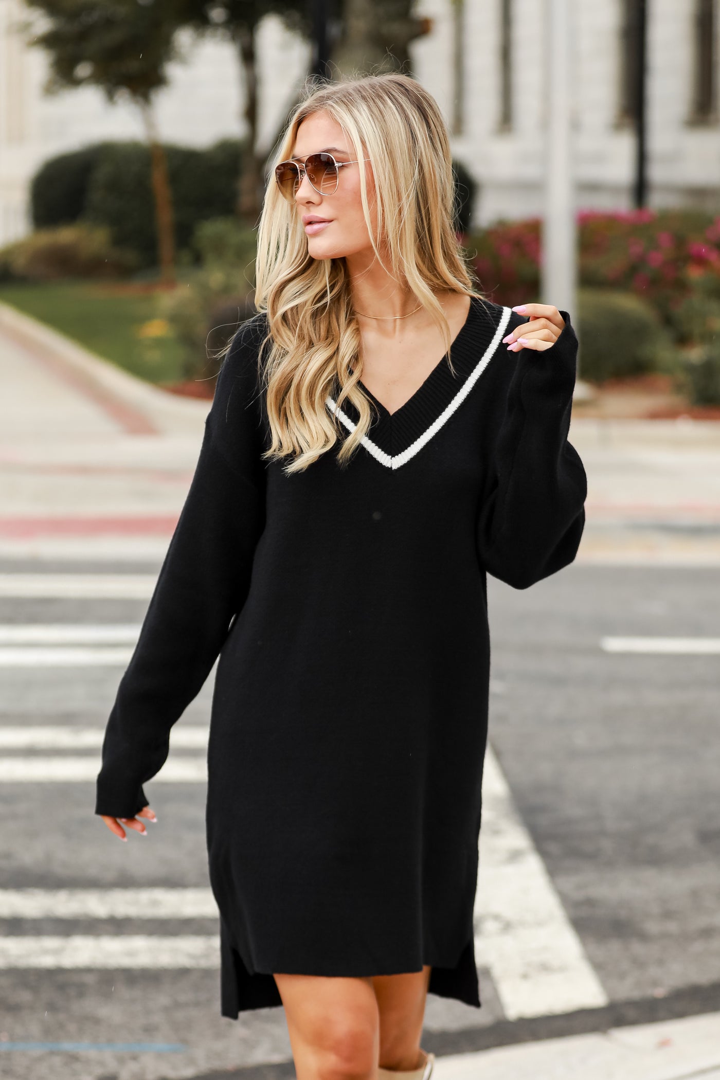 Black Mini Sweater Dress