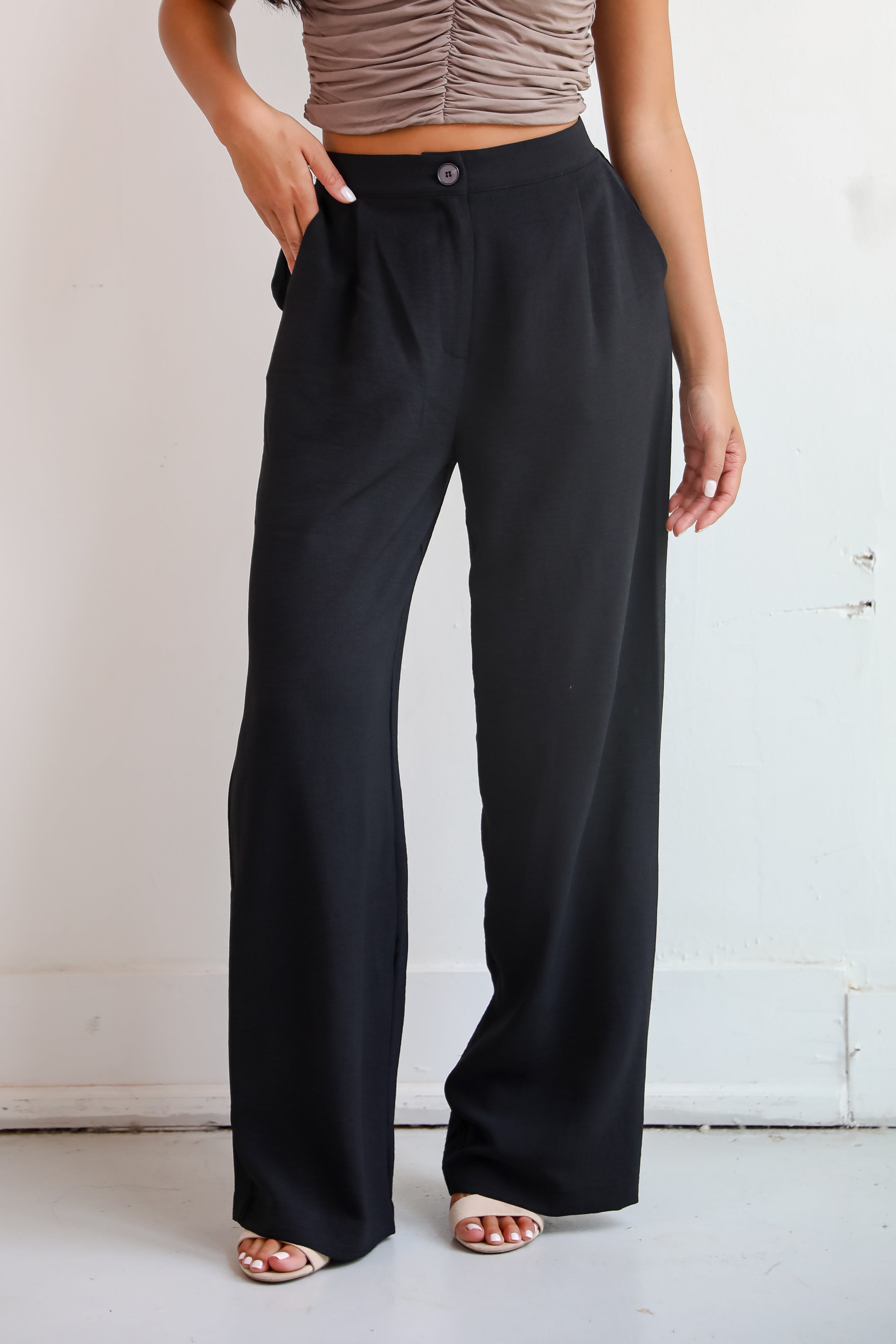 Aesthetic Attitude Black Trouser Pants