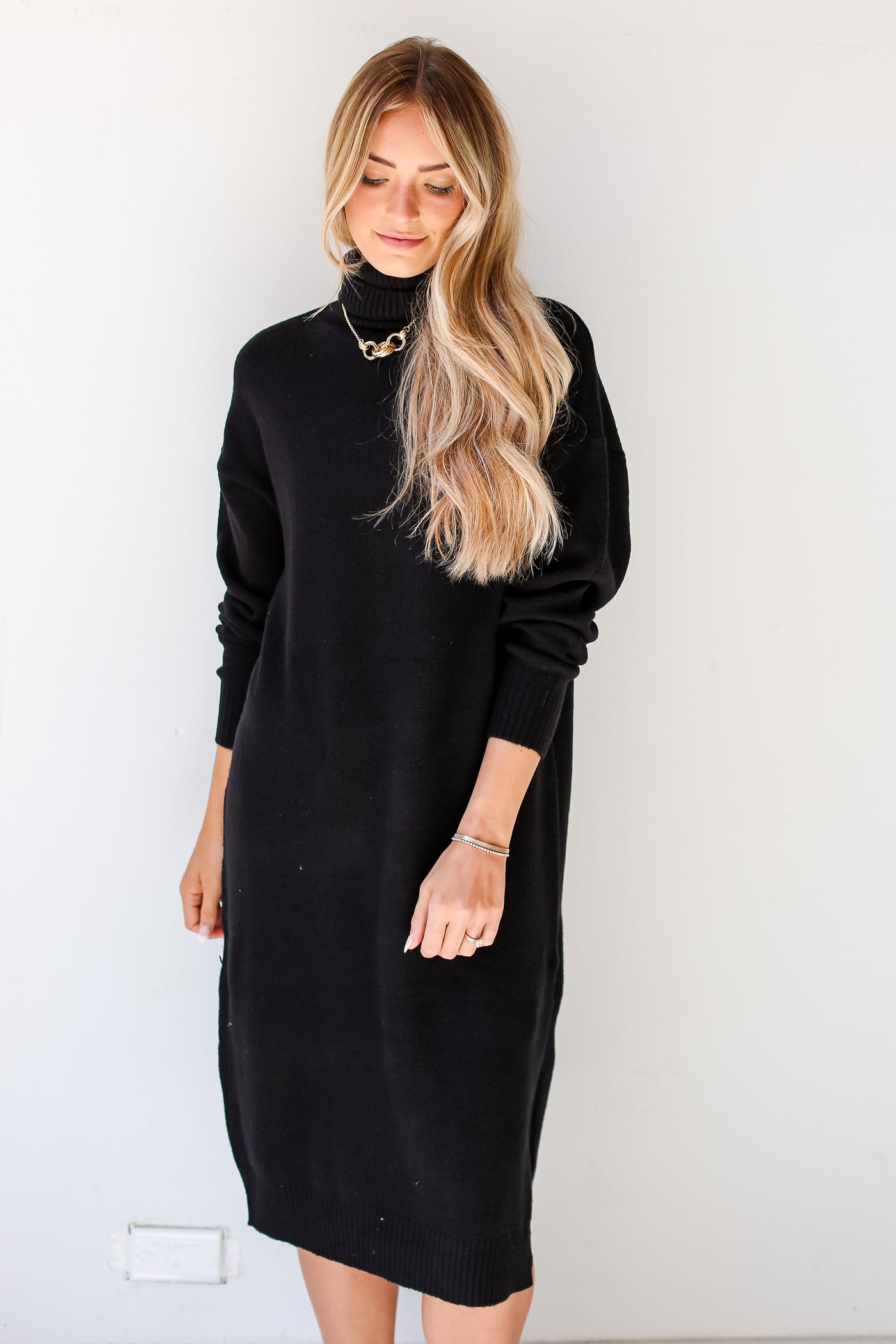 cozy sweater dress for fall