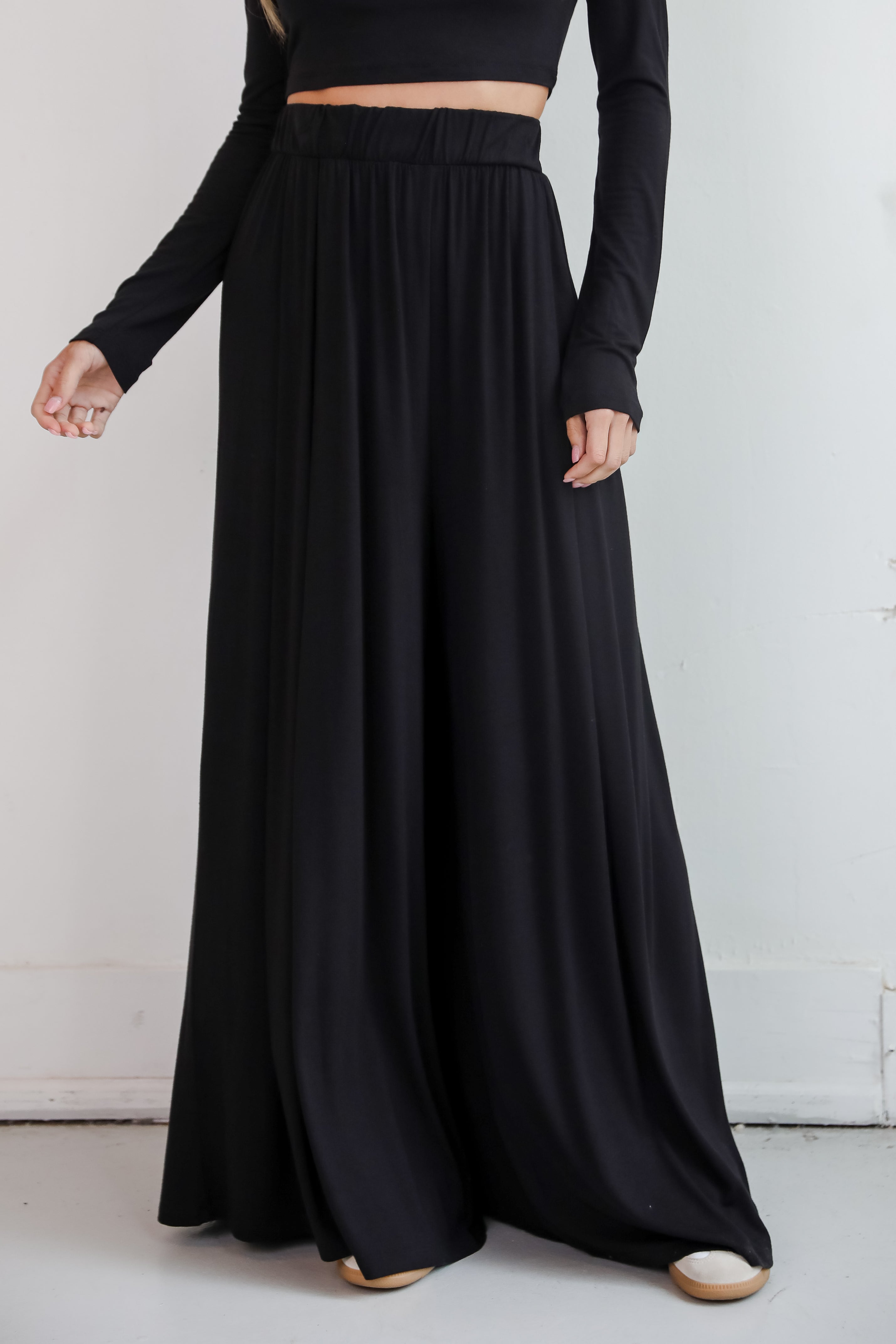 Expert Charm Black Wide Leg Pants