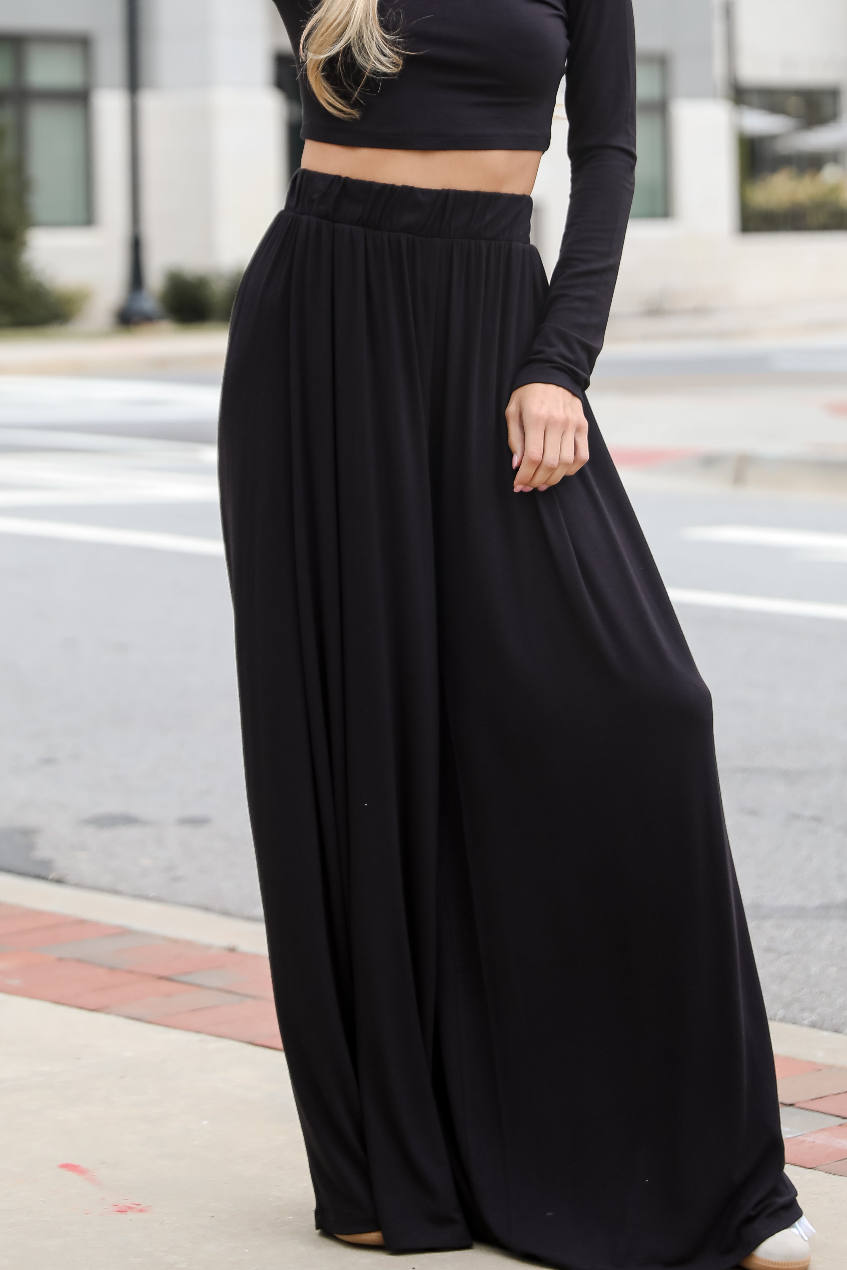 Expert Charm Black Wide Leg Pants