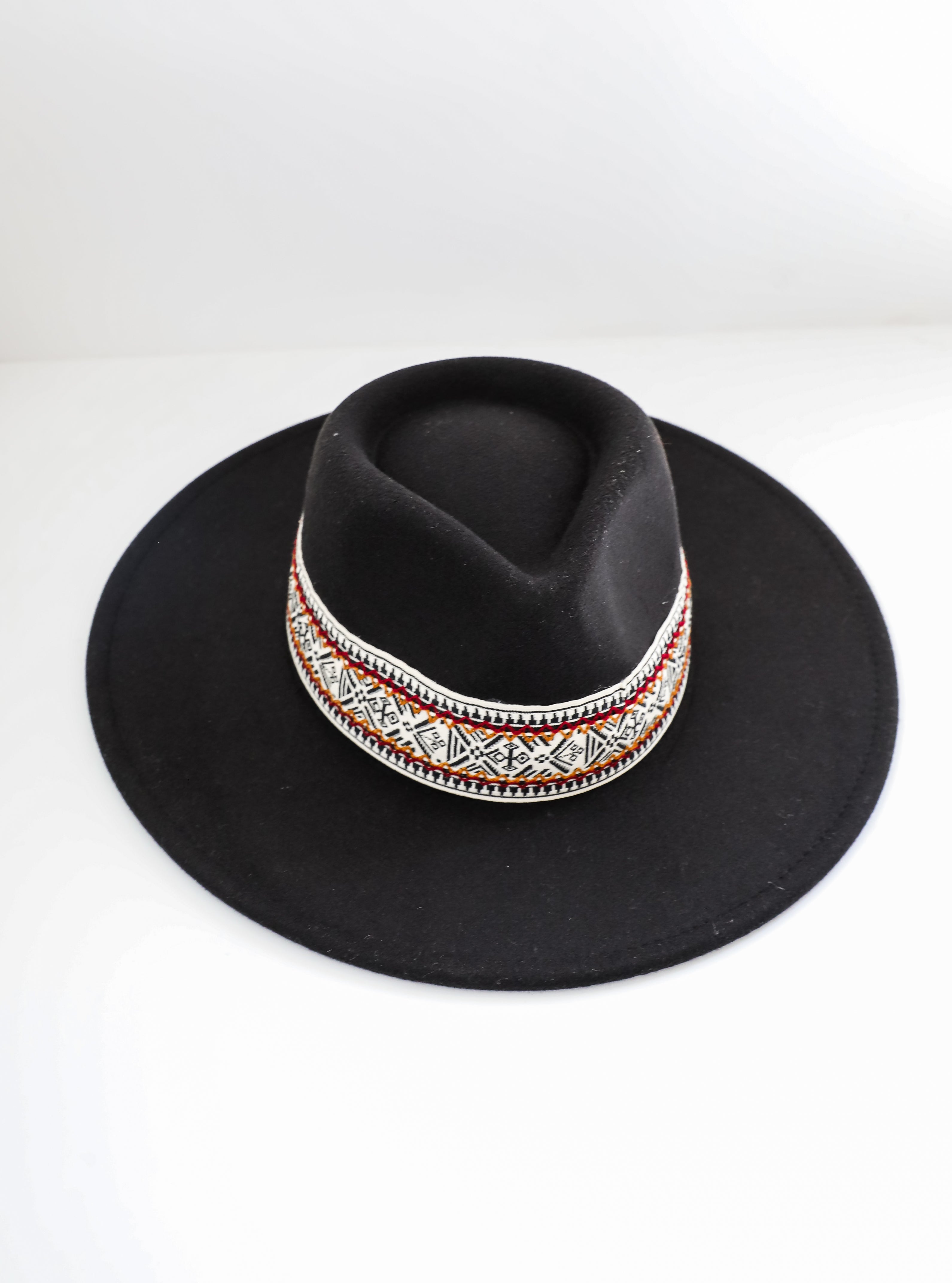 Out West Vibe Black Wide Brim Fedora Hat