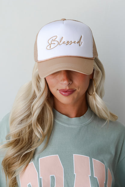 Tan Blessed Trucker Hat