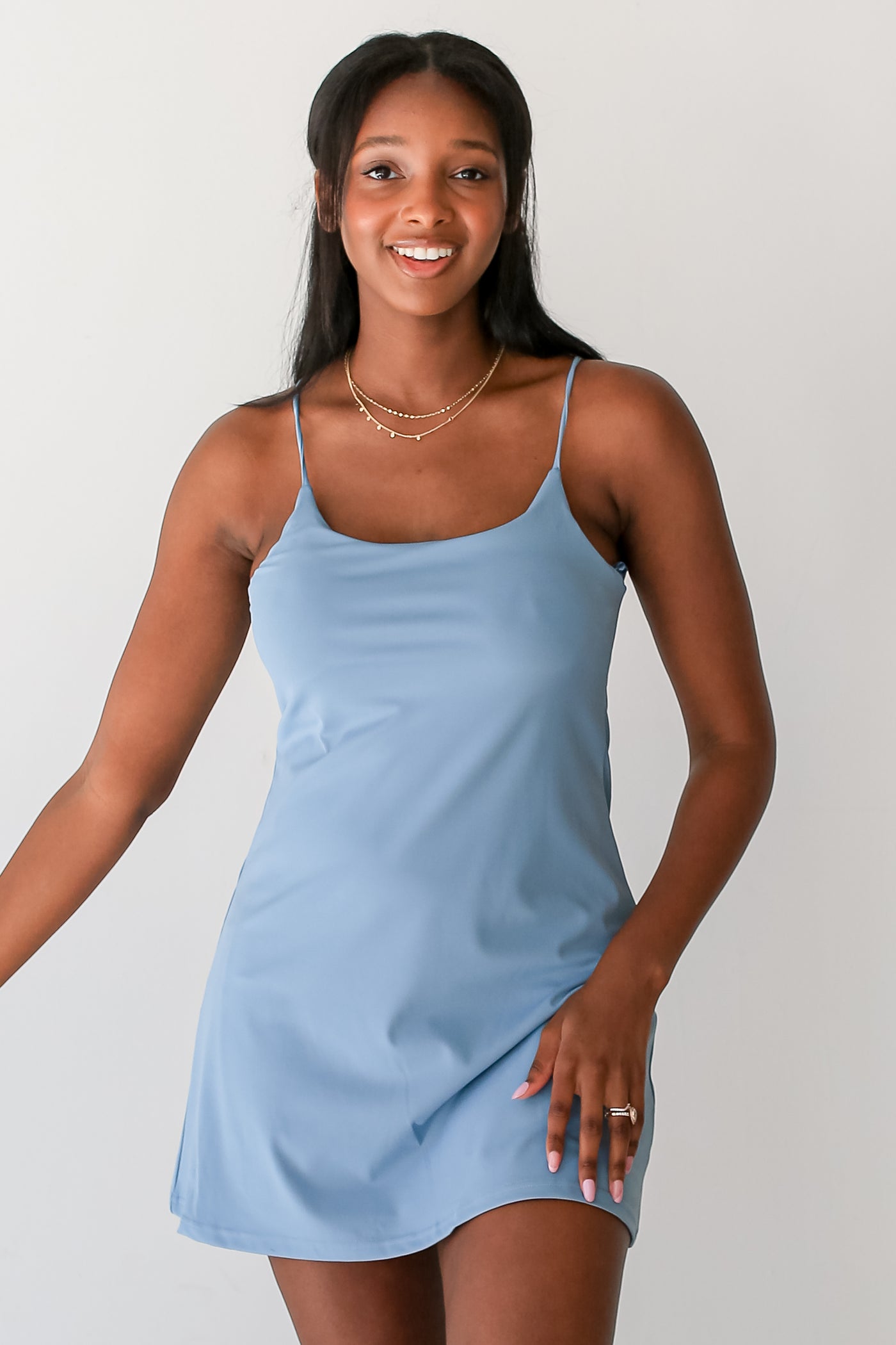 blue Athletic Dress on model