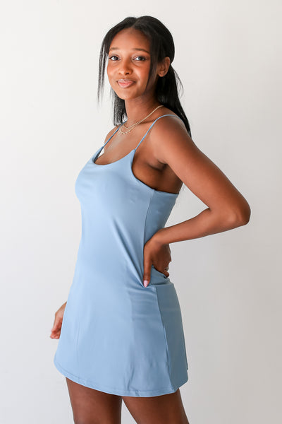blue Athletic Dress side view