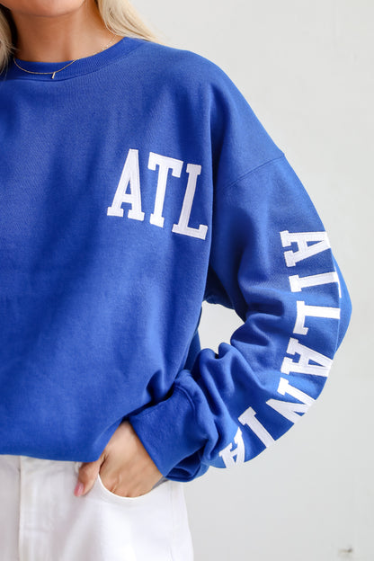 Royal Blue ATL Embroidered Sweatshirt