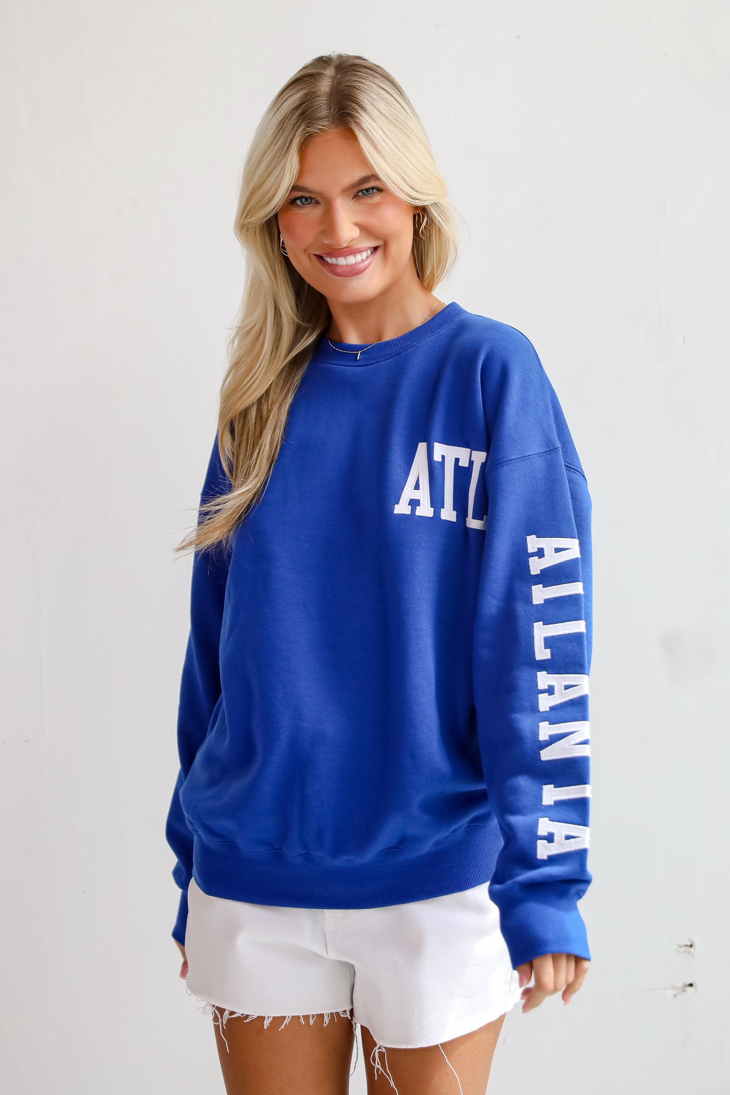 Royal Blue ATL Embroidered Sweatshirt