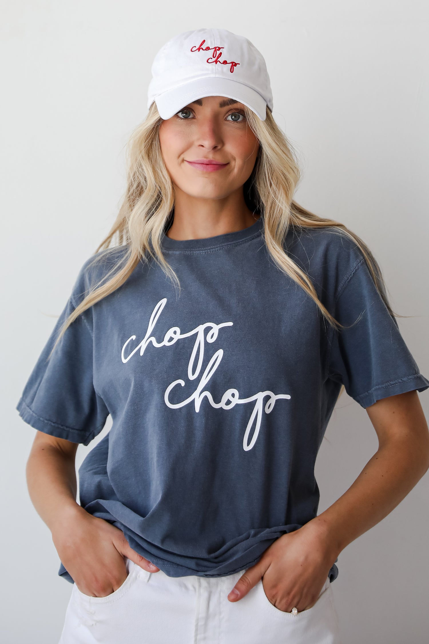 Navy Chop Chop Graphic Tee