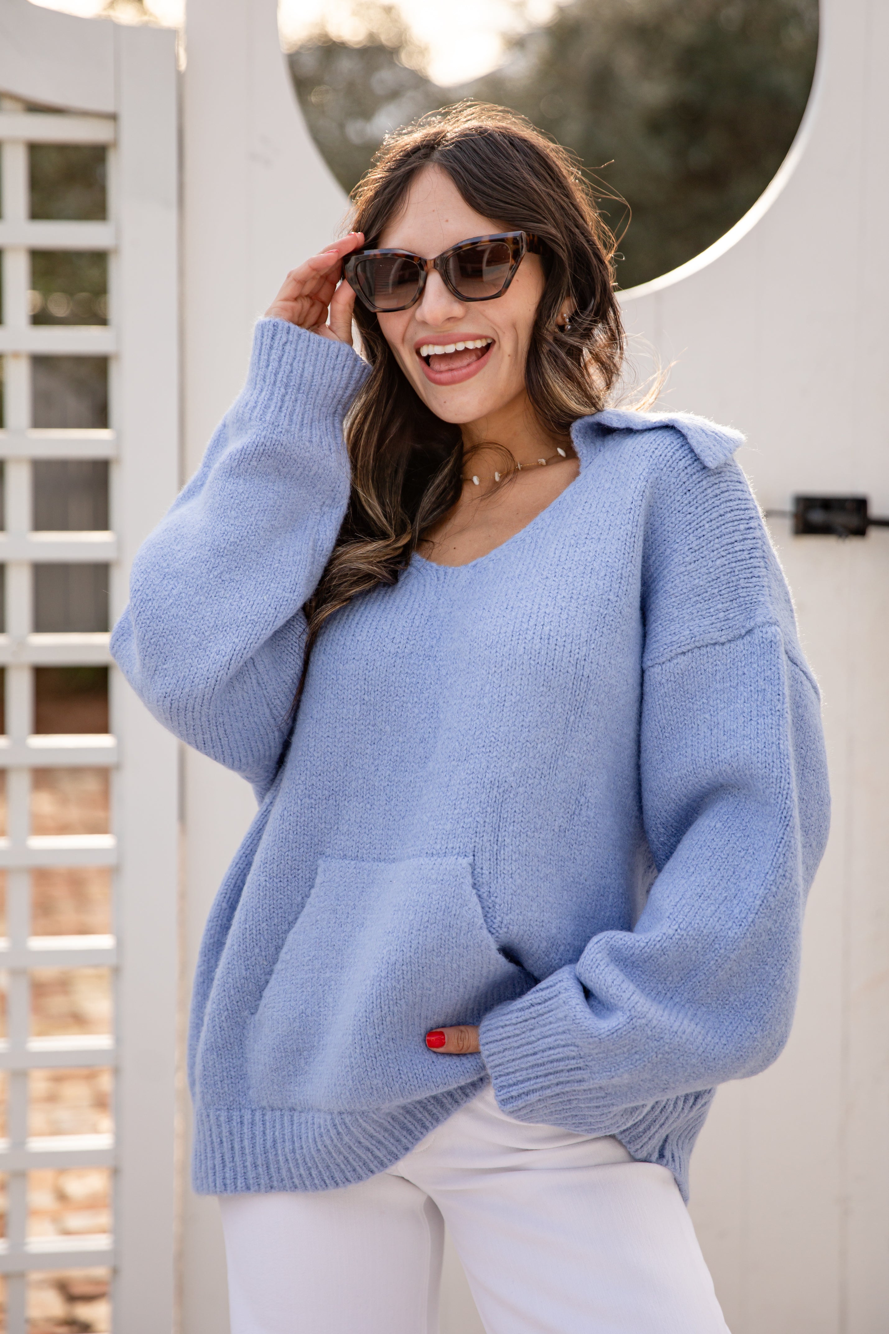 Hold Me Close Collared Knit Sweater | Trendy Women's Tops | Dress Up
