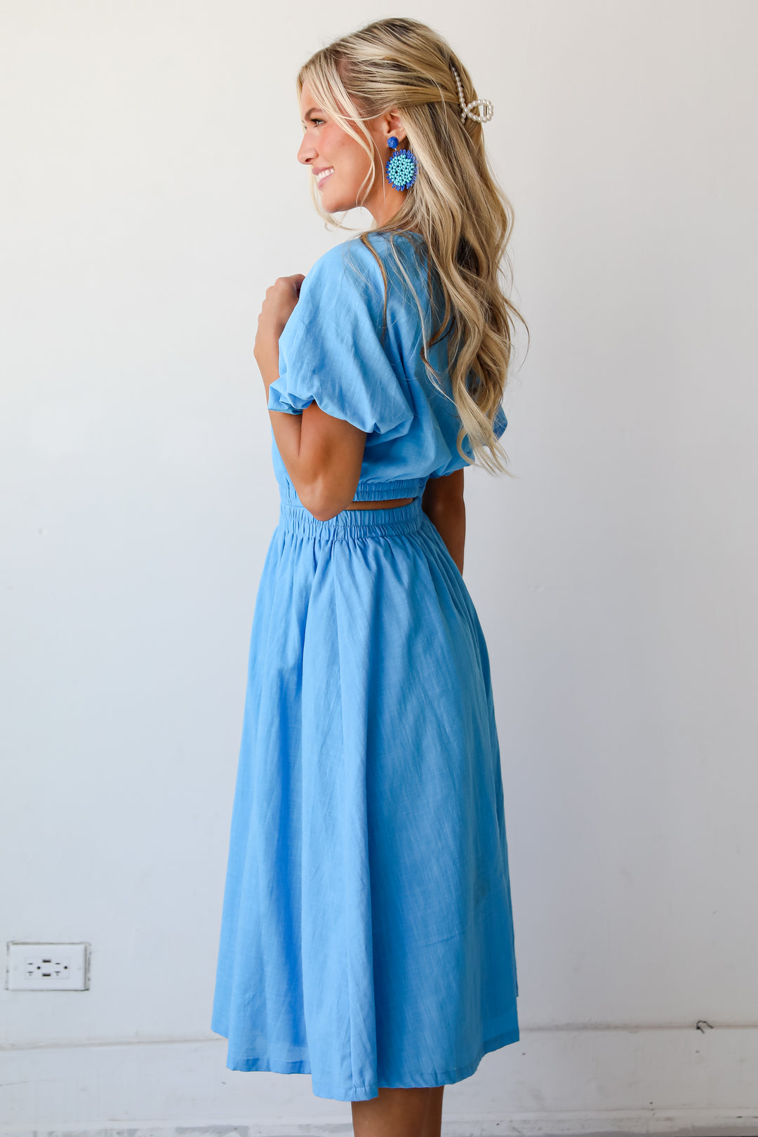 flowy blue dress