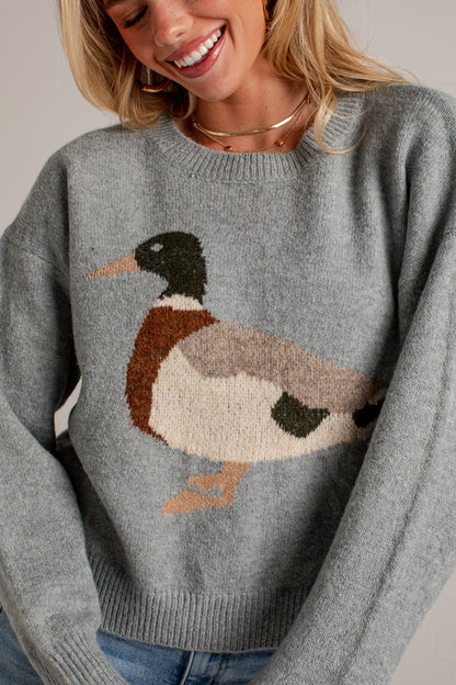Lucky Duck Graphic Blue Sweater