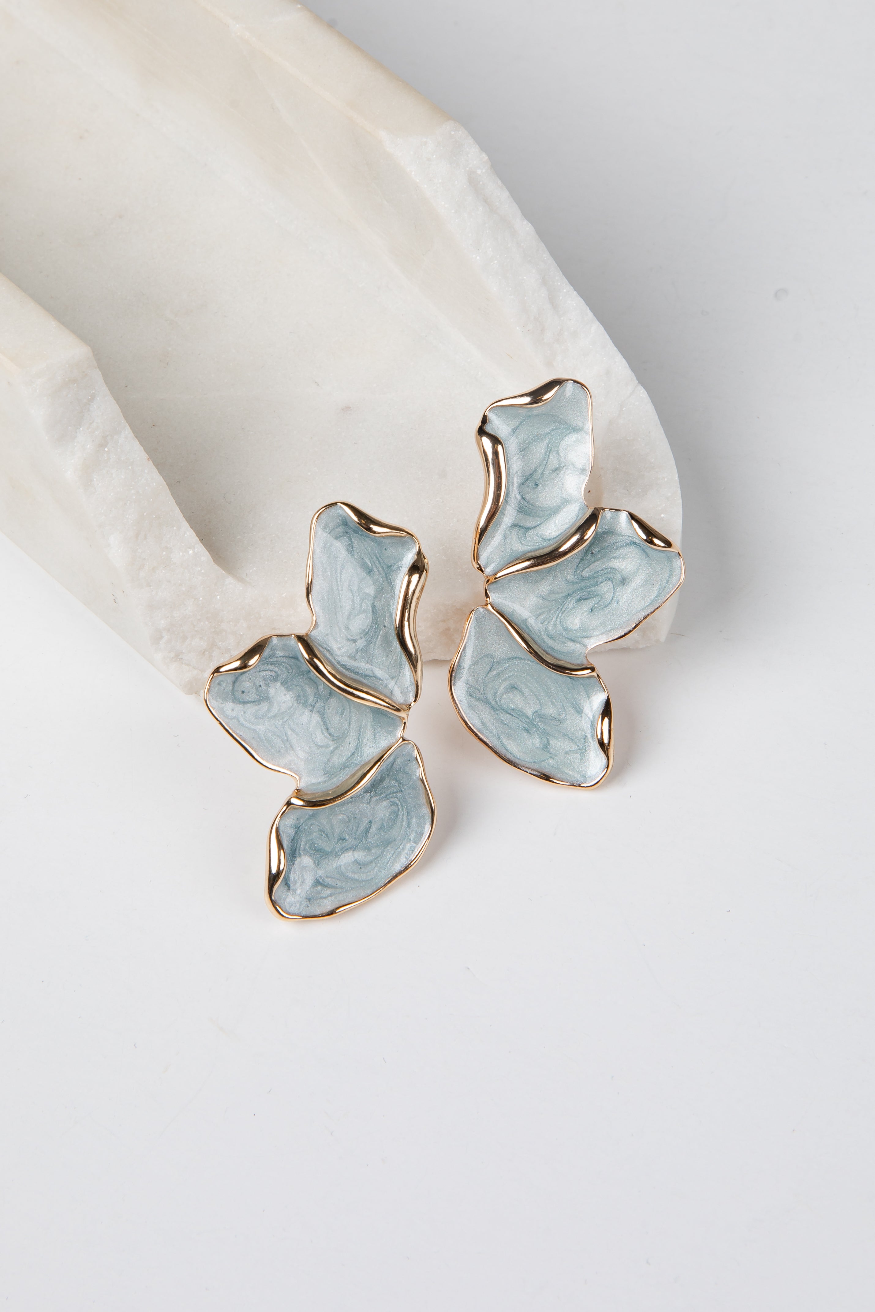 Harlow Blue Flower Drop Earrings