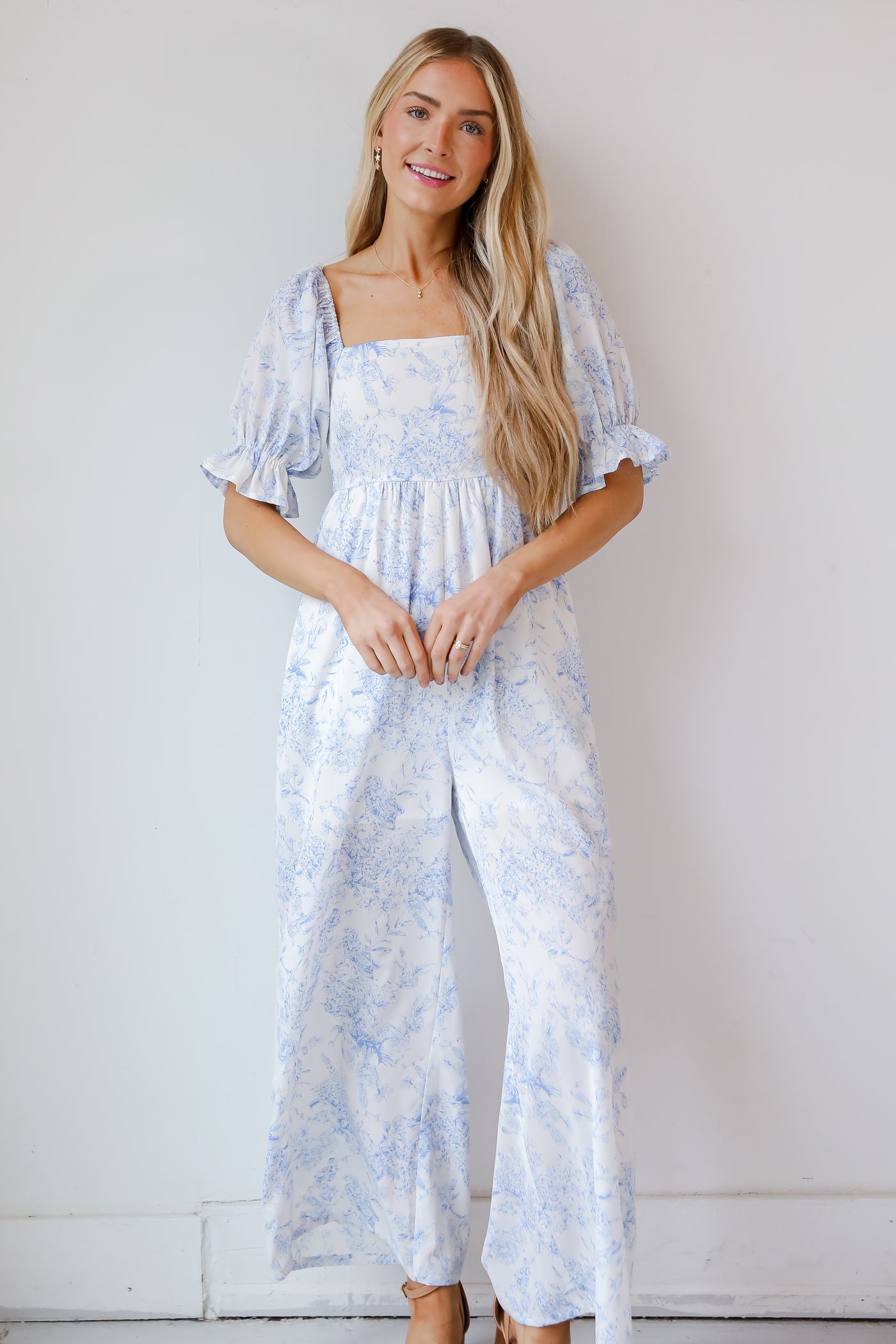 White Floral Jumpsuit for women