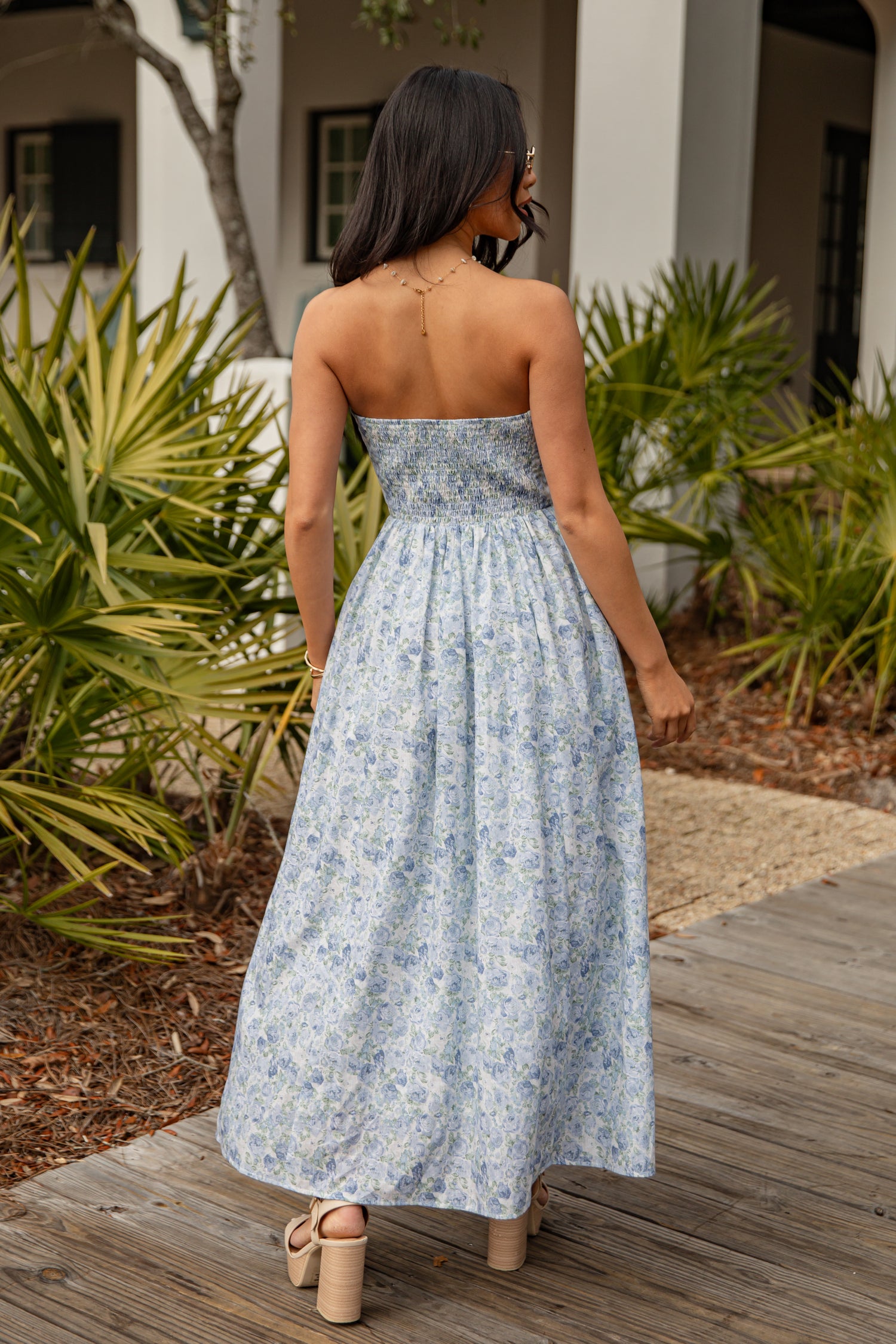 Coastal Blue Floral Maxi Dress | Trendy Women's Dresses | ShopDressUp Blue / Large Coastal Blue Floral Maxi Dress | Trendy Women's Dresses | ShopDressUp Blue / Large