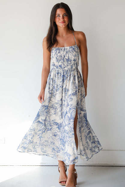 Modern Composure Cream Floral Maxi Dress