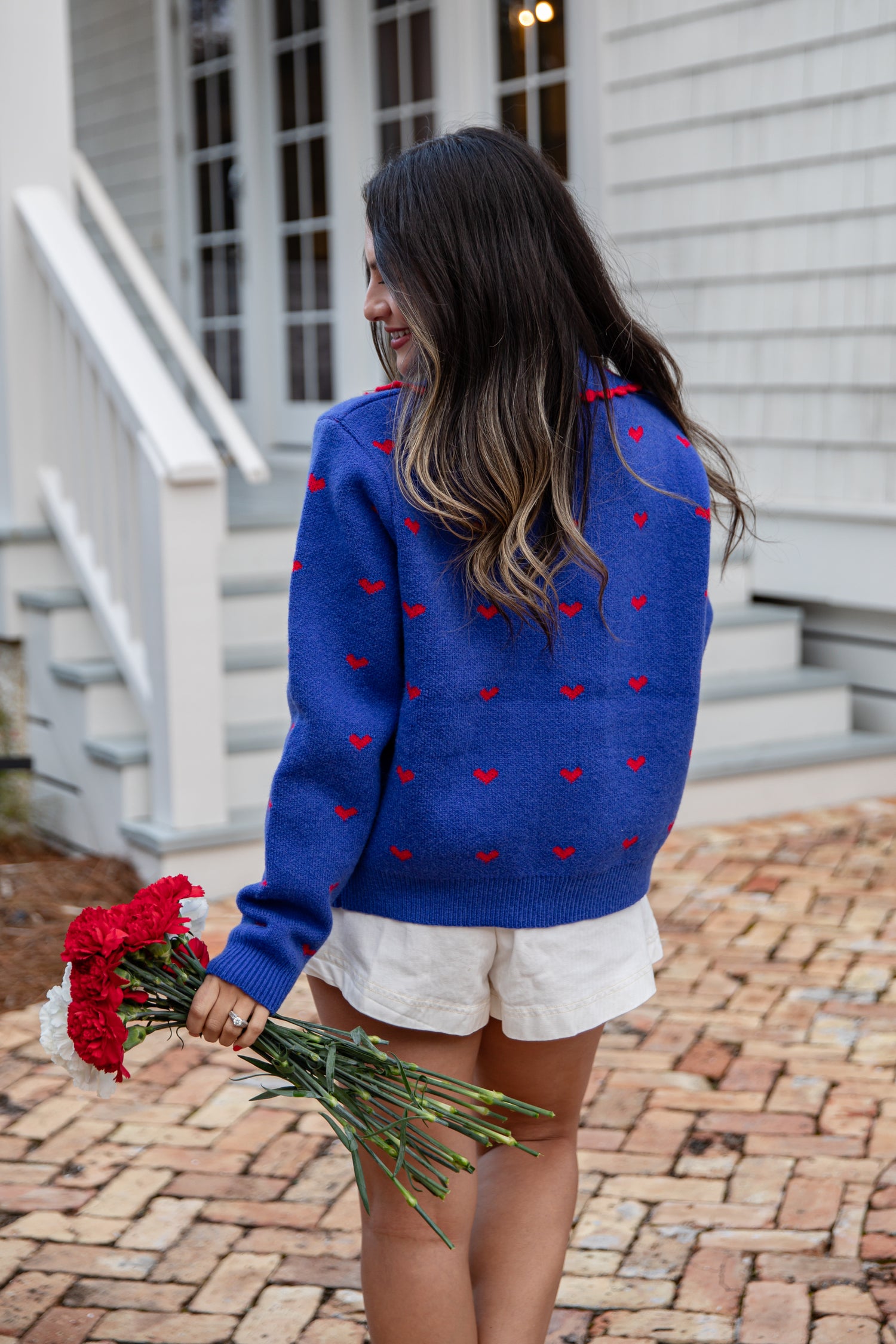 blue dress with red hearts Perfect Match Denim Dress Sister Jane