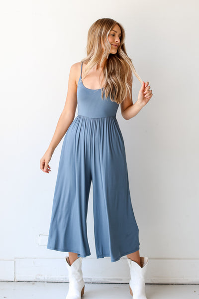 blue casual Jumpsuit on model