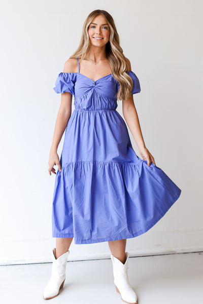blue Midi Dress on model