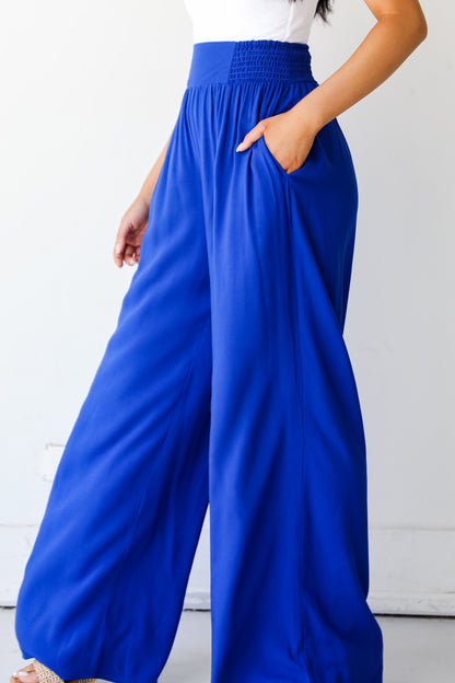 blue Wide Leg Pants side view