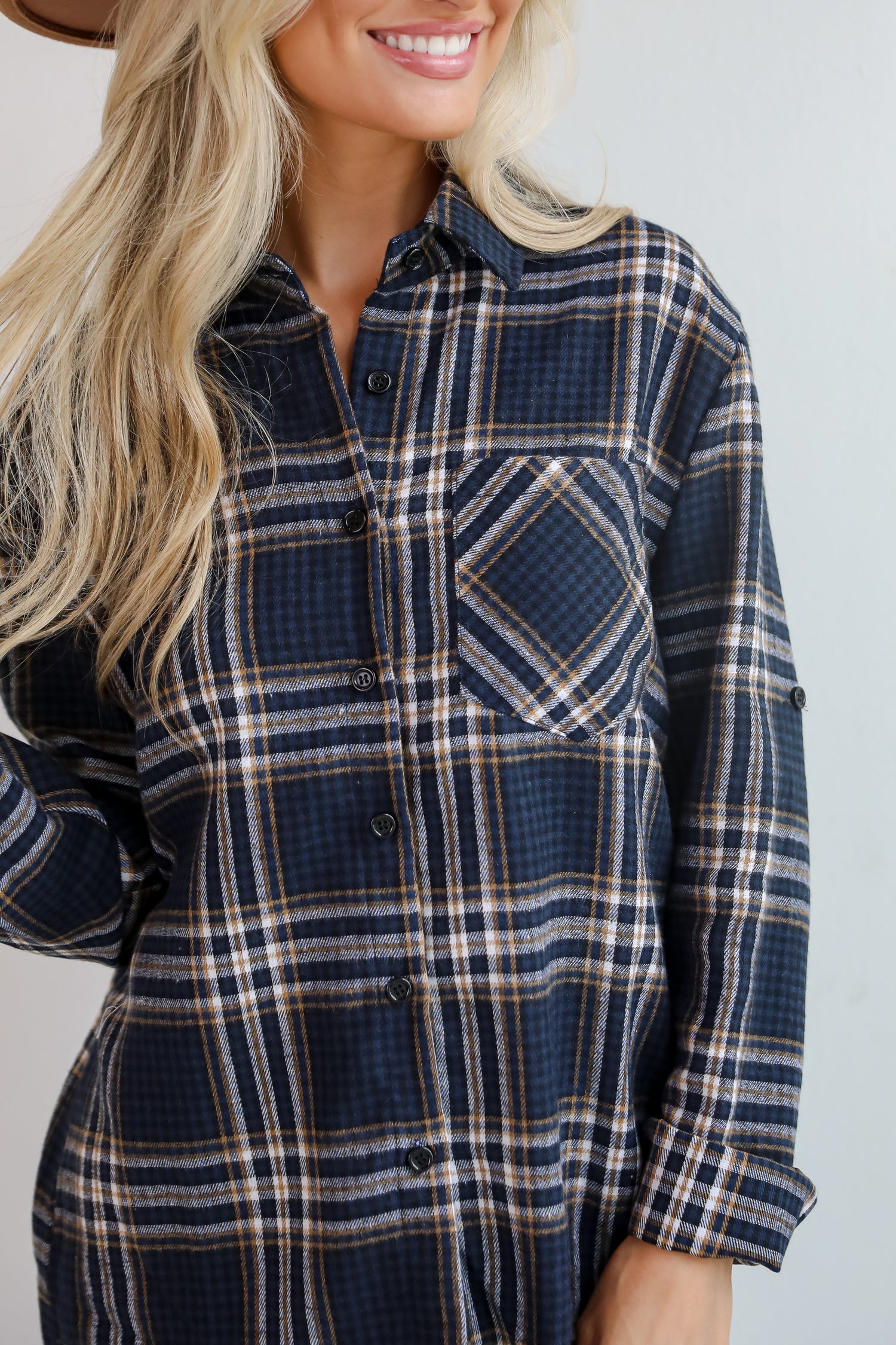 Seasonal Concept Blue Plaid Flannel