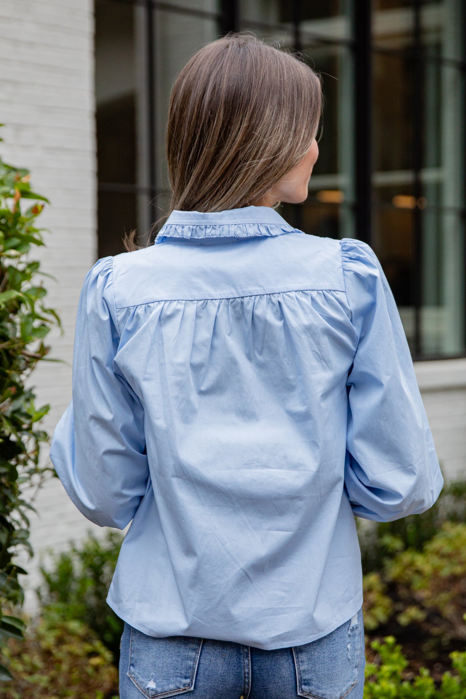 Everyday Ease Ruffle Button-Down Blouse | Trendy Women Tops | Dress Up Everyday Ease Ruffle Button-Down Blouse | Trendy Women Tops | Dress Up