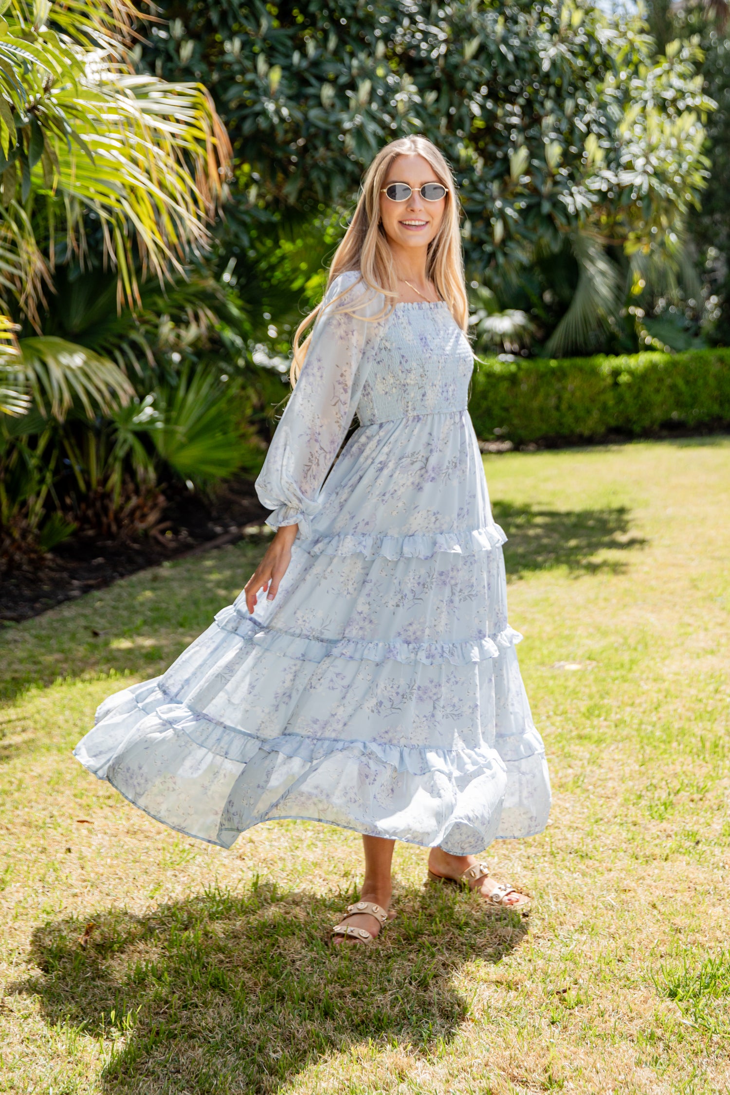 Garden Party Smocked Floral Maxi Dress | Trendy Woman Dress Garden Party Smocked Floral Maxi Dress | Trendy Woman Dress