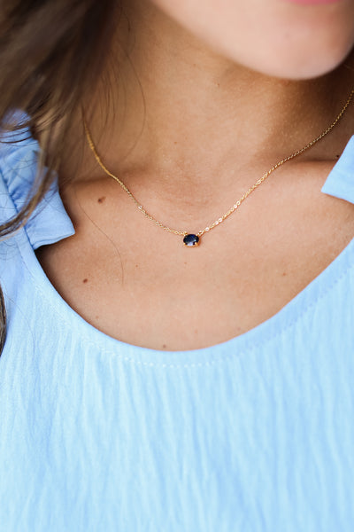 Gemstone Charm Necklace close up
