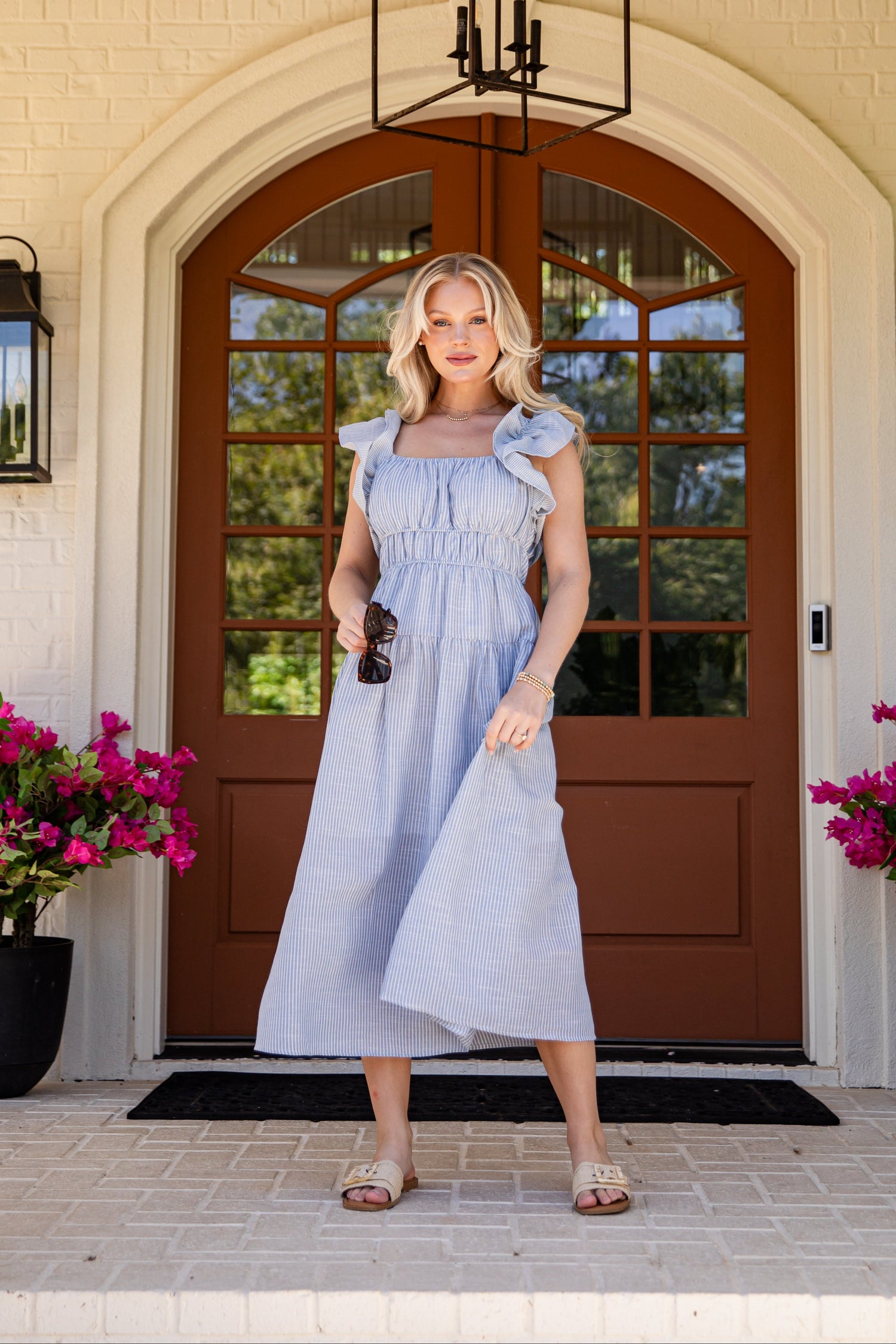midi dress stripe Sweetest Thing Stripe Midi Dress | Trendy Women's Dresses