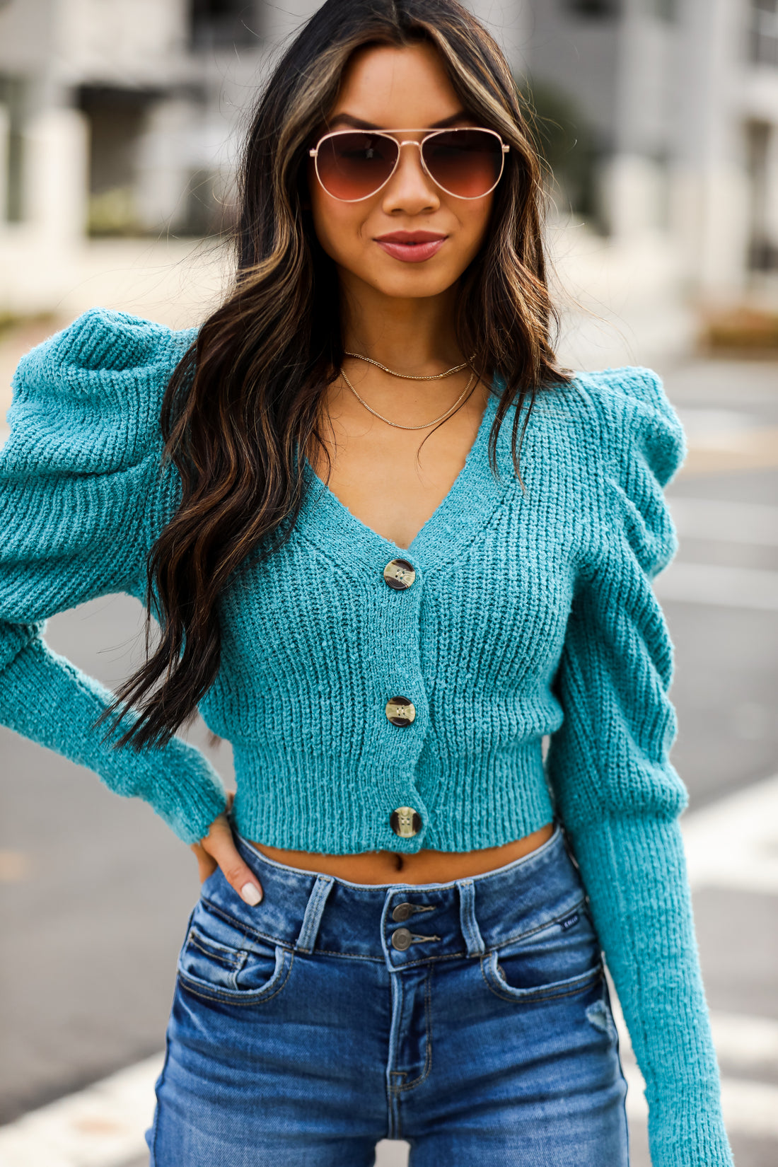 Teal Sweater Cardigan