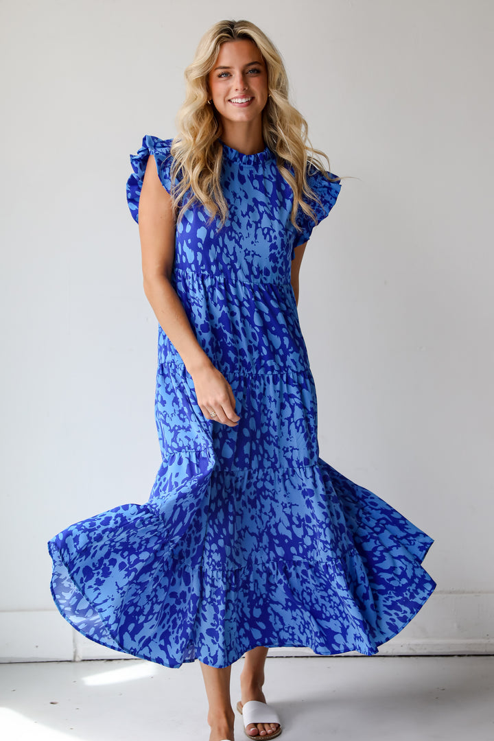 Spectacularly Gorgeous Navy Tiered Maxi Dress