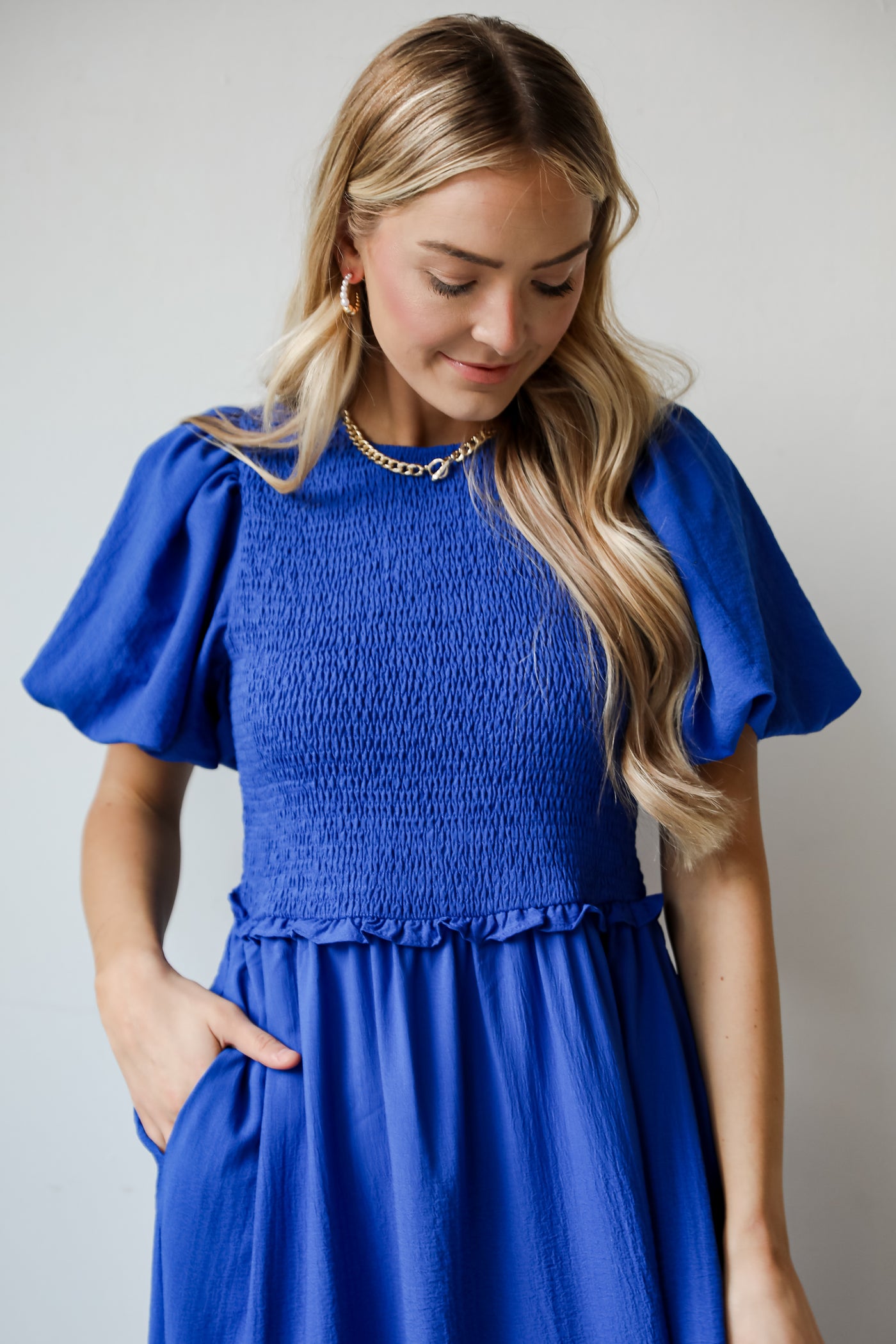 tiered Blue Maxi Dress