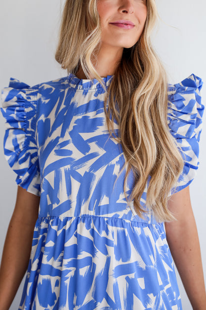 ruffle Blue Tiered Maxi Dress