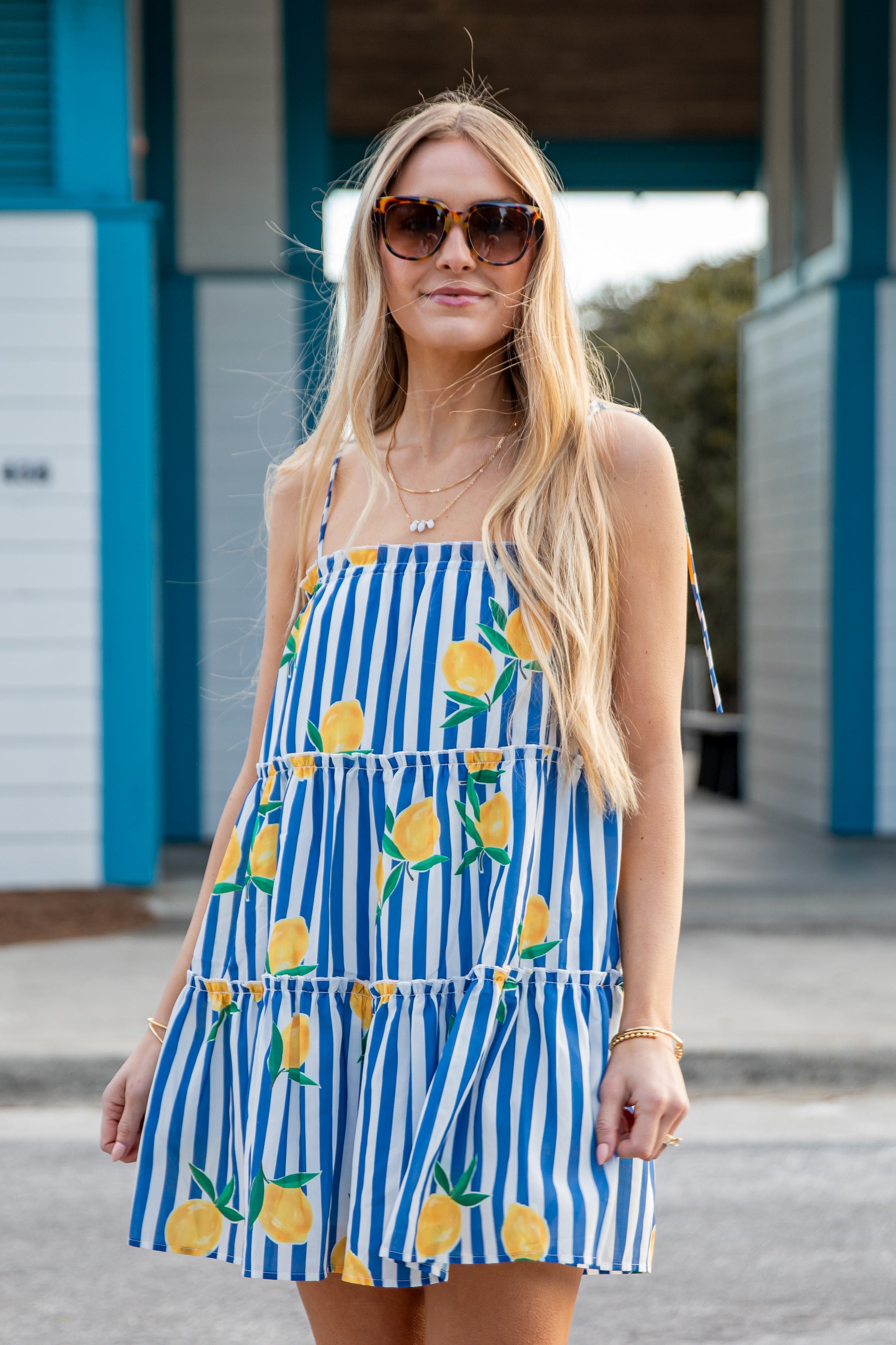 Citrus Grove Stripe Mini Dress | Trendy Women's Dresses